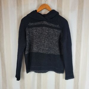 James Perse Y/Osemite Wool Blend‎ Hooded Sweater Black Gray Size 0/Extra Small